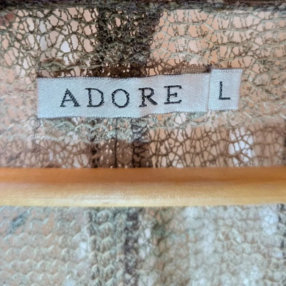 Adore Mesh Knit Cardigan Womens Large Art to Wear Statement Cutout Tie-Dye - Picture 3 of 9